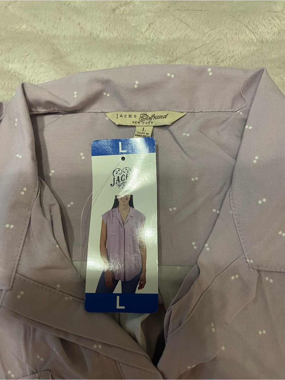 Jachs Girlfriend Lavender Dot Women's Shirt